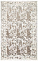Akrum Beige Geometric Modern Polyester Acrylic Rug