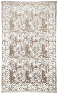 Akrum Bej Geometrik Modern Polyester Akrilik Halı