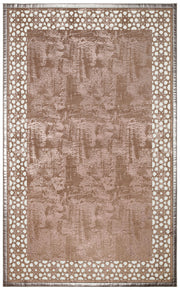Akrum Vizon Bronz Geometrik Desenli Modern Makine Halısı