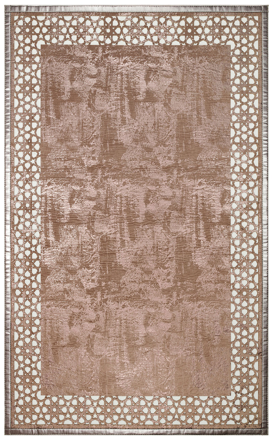 Akrum Vizon Bronz Geometrik Desenli Modern Makine Halısı