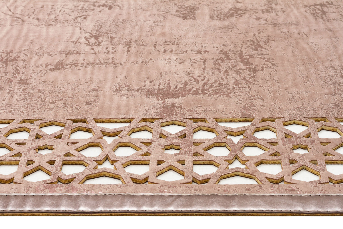 Akrum Vizon Bronz Geometrik Desenli Modern Makine Halısı – genel görünüm
