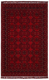 Tamri Rot Schwarz Klassischer Geometrischer Teppich
