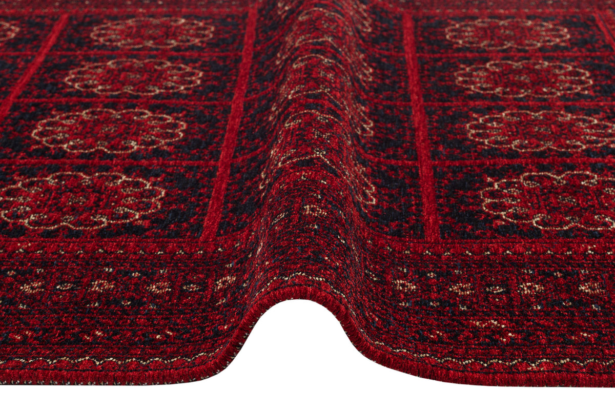 Tamri Kırmızı Siyah Geometrik Desenli Klasik Kilim – genel görünüm
