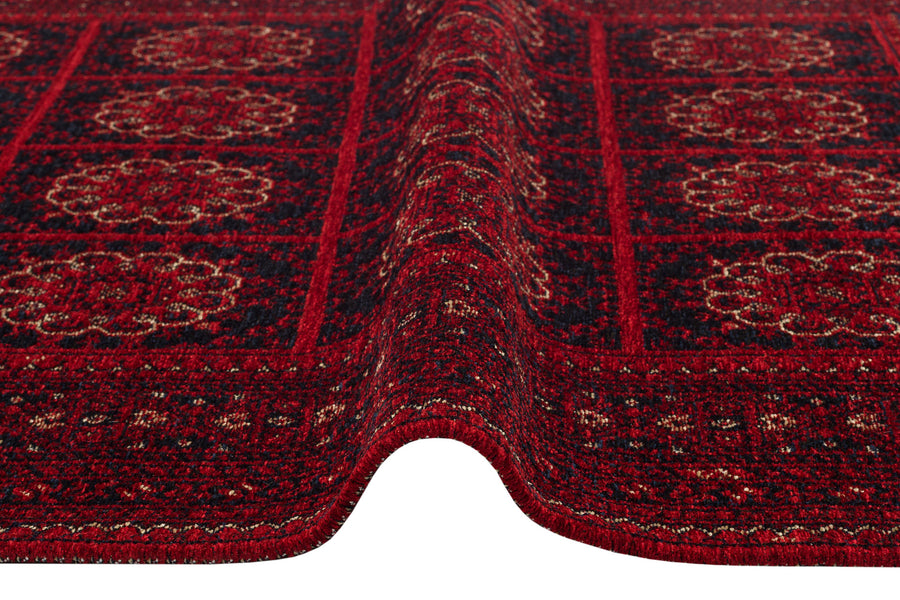 Tamri Kırmızı Siyah Geometrik Desenli Klasik Kilim – genel görünüm