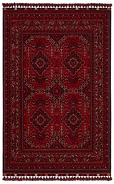 Tamri Rot Schwarz Geometrisch Gemusterter Klassischer Teppich