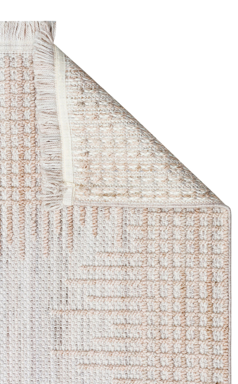 Pamva Bej Ekru Geometrik Desenli Modern Polyester Halı – genel görünüm