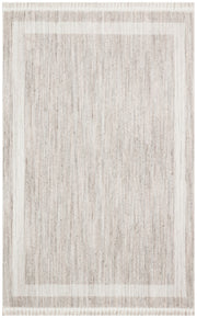 Pamva Bej Ekru Geometrik Desenli Modern Polyester Kilim