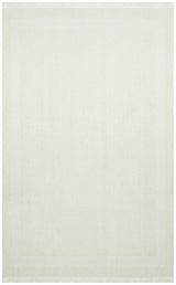 Pamva Ecru White Modern Embossed Plain Woven Rug