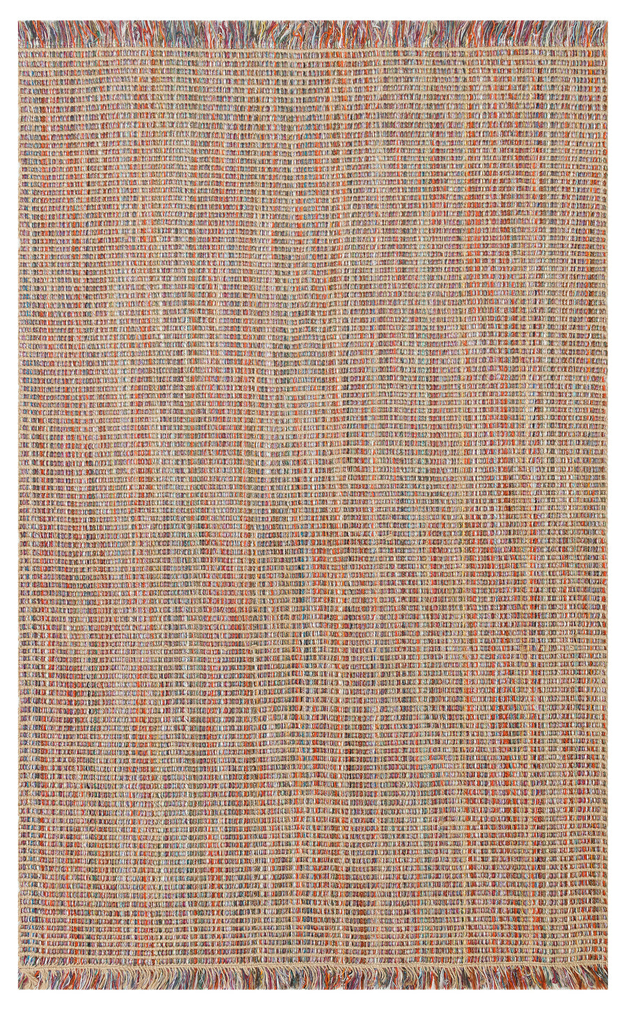 Kovra Bej Çok Renkli Kareli Dama Modern Jüt Kilim