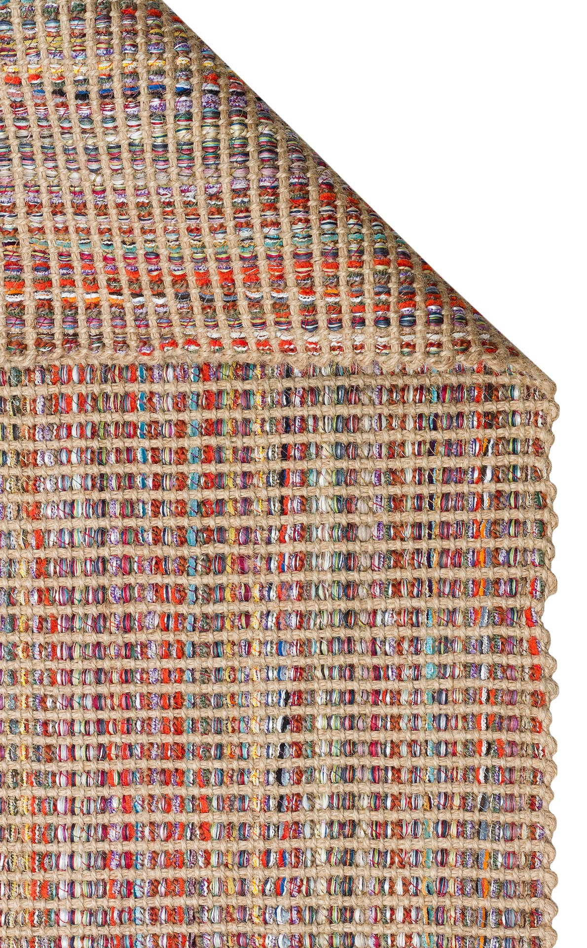 Kovra Bej Çok Renkli Kareli Dama Modern Jüt Kilim – genel görünüm