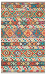 Alfombra Pimbo multicolor con motivos étnicos de triángulos