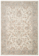 Sonvo Floral Pattern Cream Grey Classic Machine-Made Rug