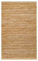 Marvon Natural Beige Herringbone Braided Jute Rug