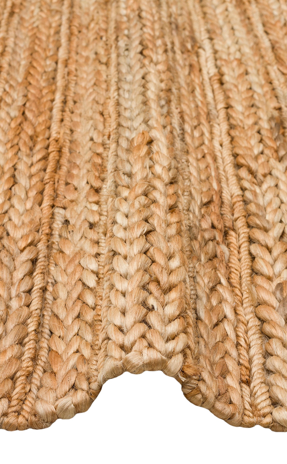 Marvon Naturel Bej Balıksırtı Örgülü Jüt Halı