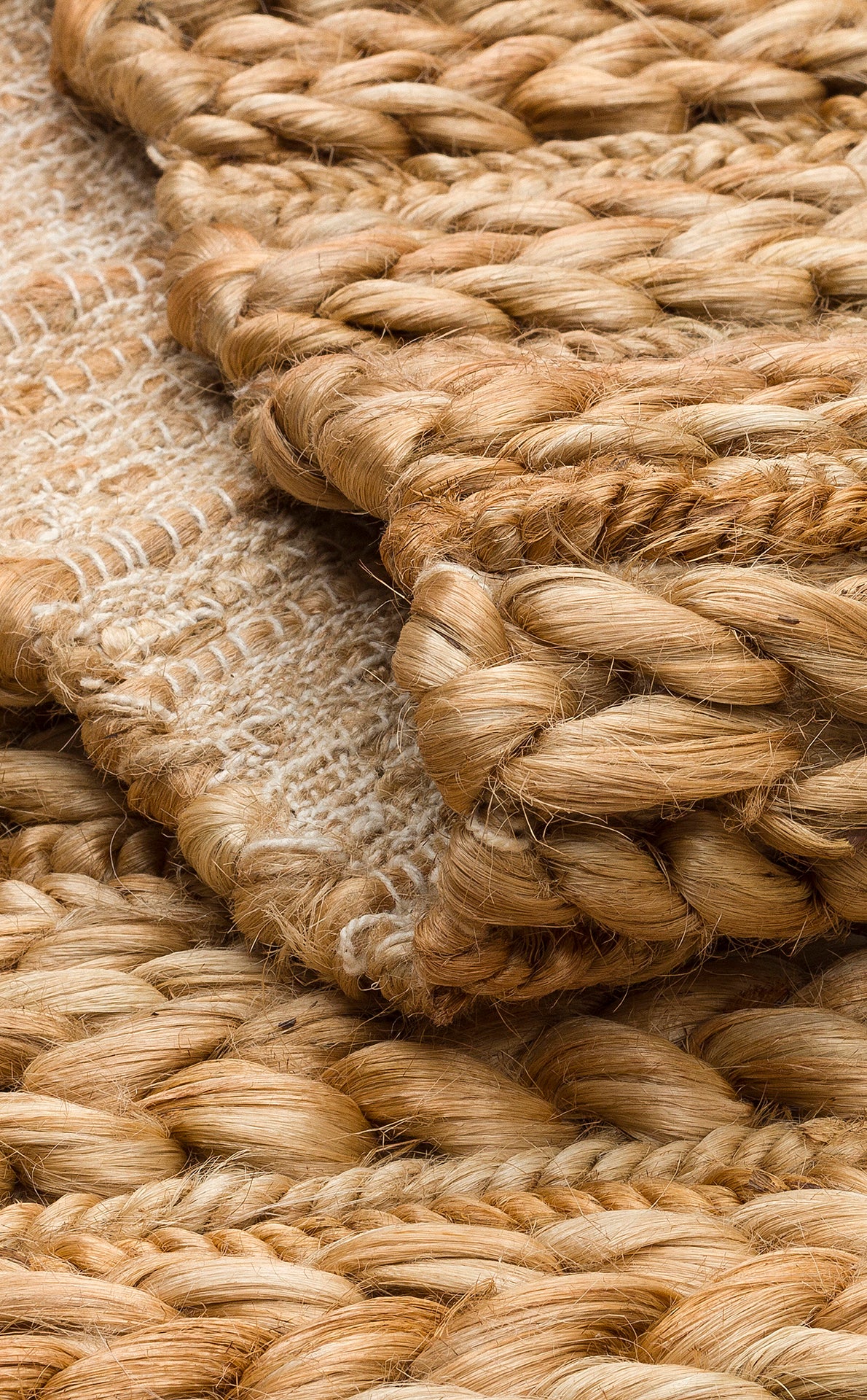 Marvon Naturel Bej Balıksırtı Örgülü Jüt Halı