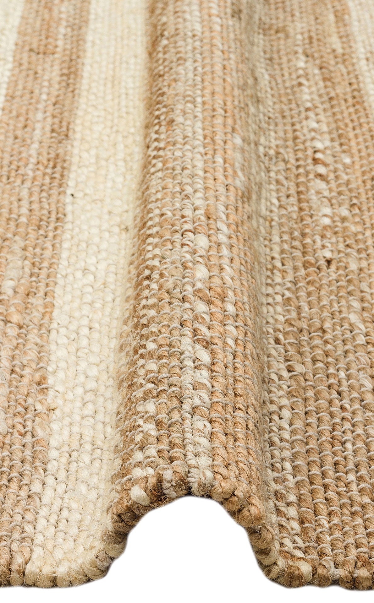 Kelvio Naturel Krem Çizgili Jüt Halı
