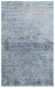 Kovni Gri Lacivert Soyut Desenli Modern Halı