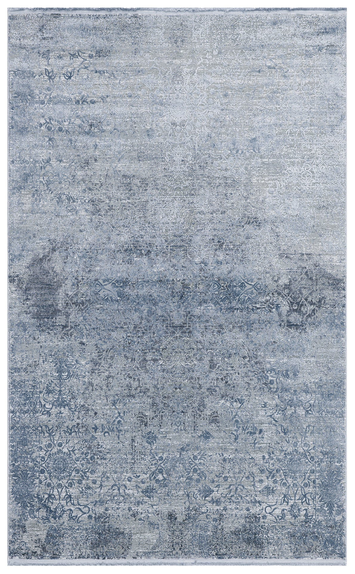 Kovni Gri Lacivert Soyut Desenli Modern Halı