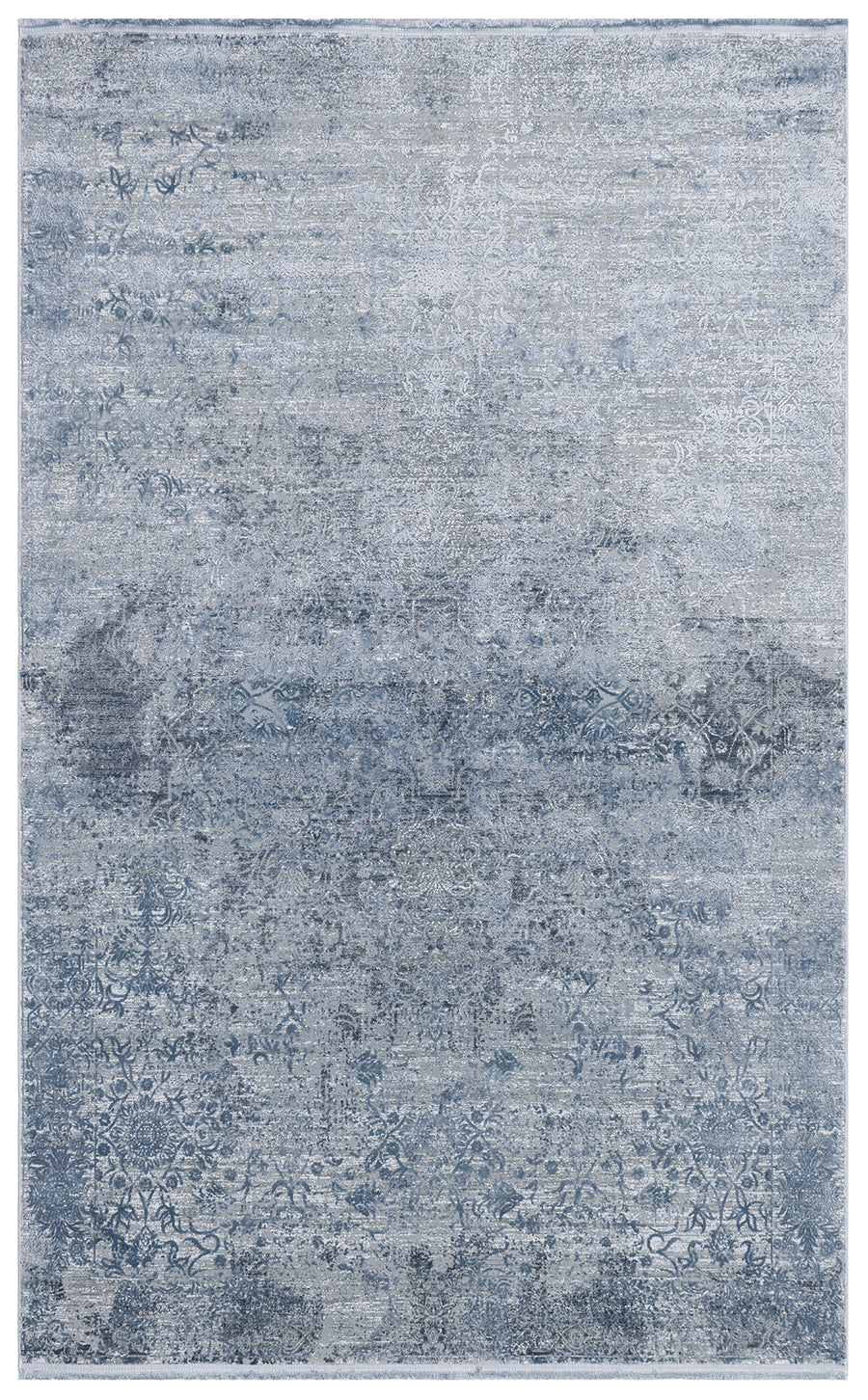 Kovni Gri Lacivert Soyut Desenli Modern Halı