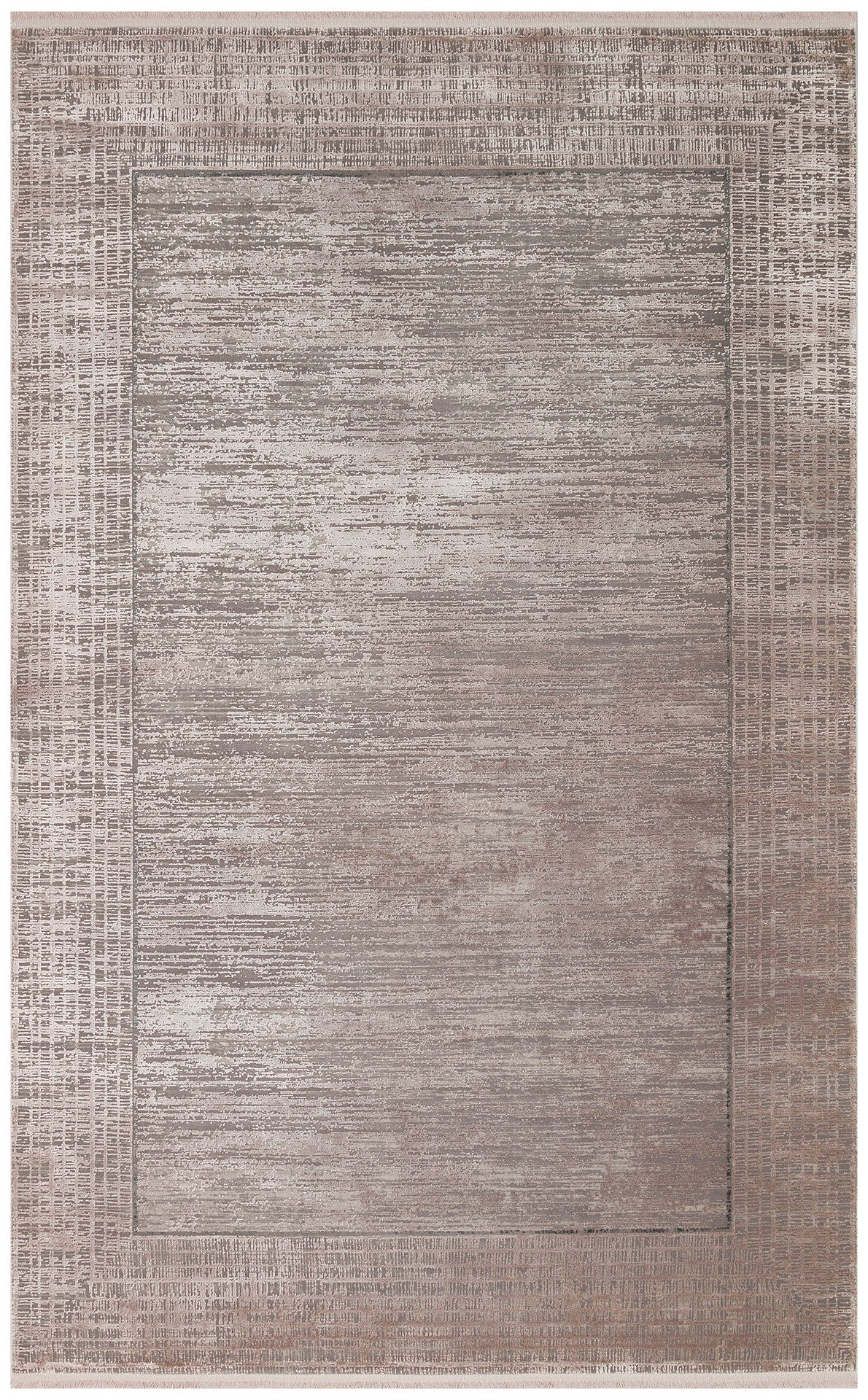 Kovni Gri Bej Soyut Desenli Modern Salon Halısı