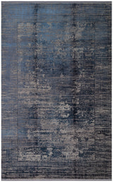 Kovni Blue Grey Abstract Modern Living Room Rug
