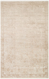 Kovni Cream Beige Distressed Classic Motif Machine-Woven Rug
