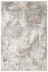 Tapis mécanique gris et beige à motifs abstraits patinés Kovni
