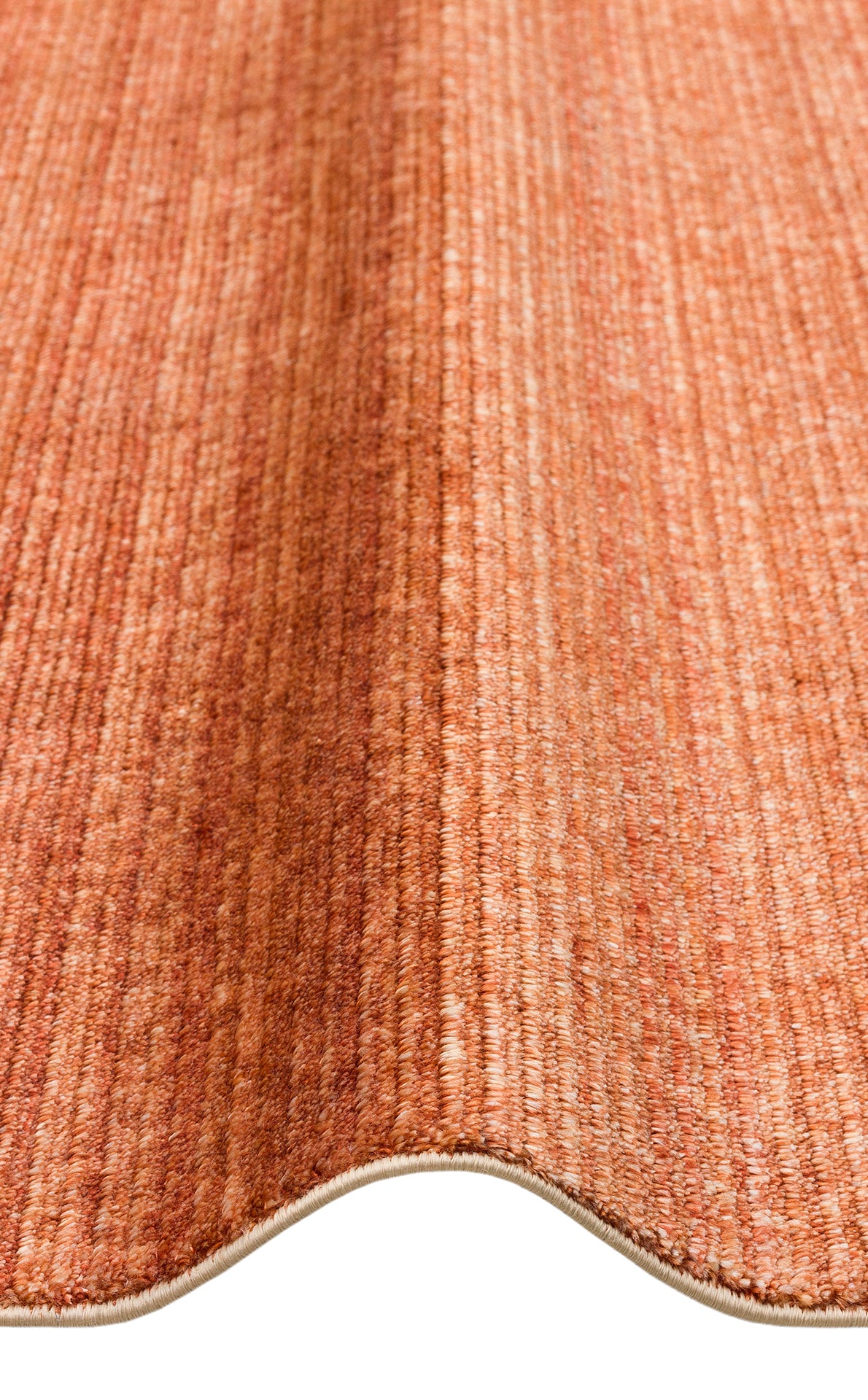 Liova Terracotta Kahverengi Çizgili Modern Makine Halısı – doku yakın çekim