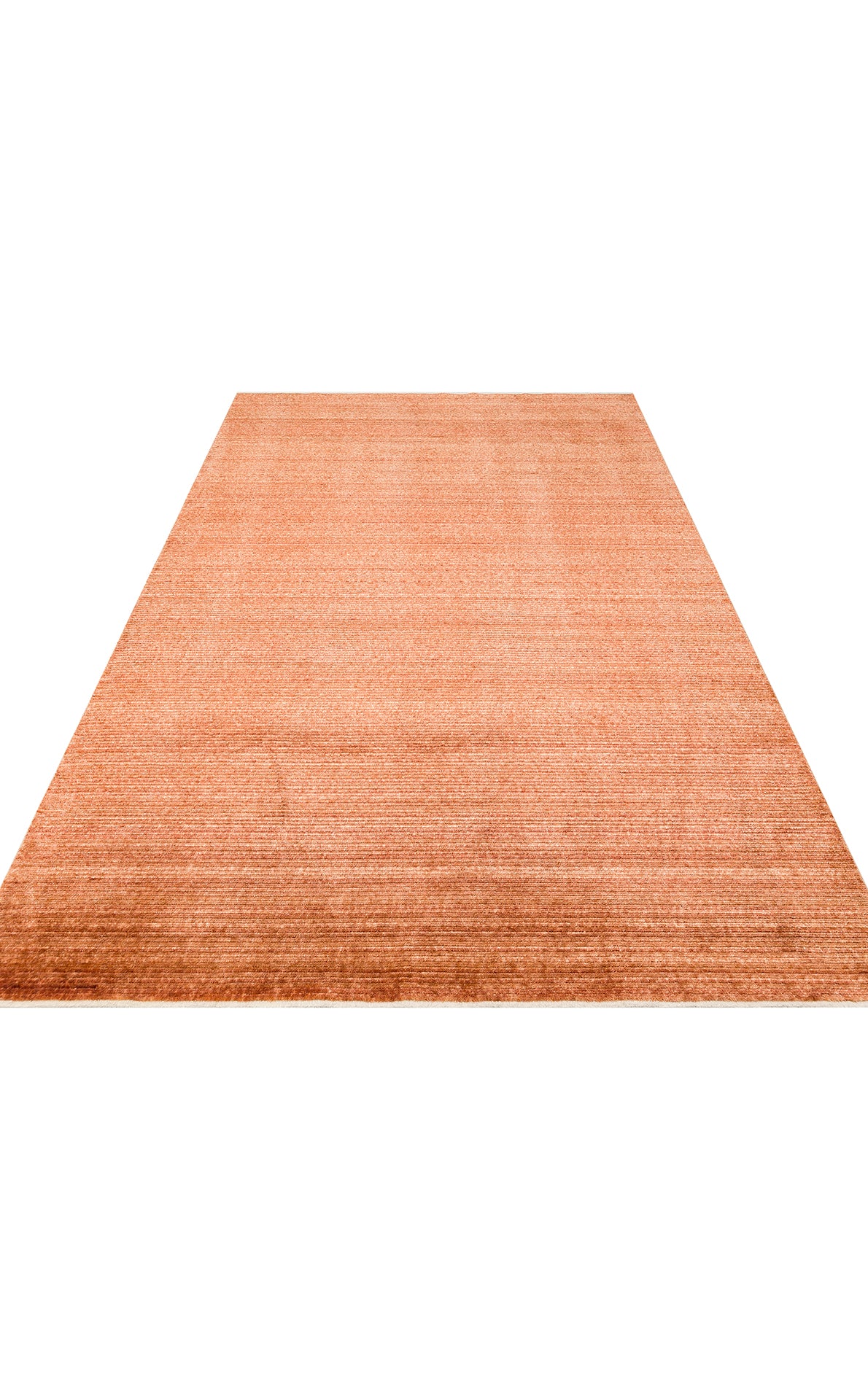 Liova Terracotta Kahverengi Çizgili Modern Makine Halısı – kenar detayı