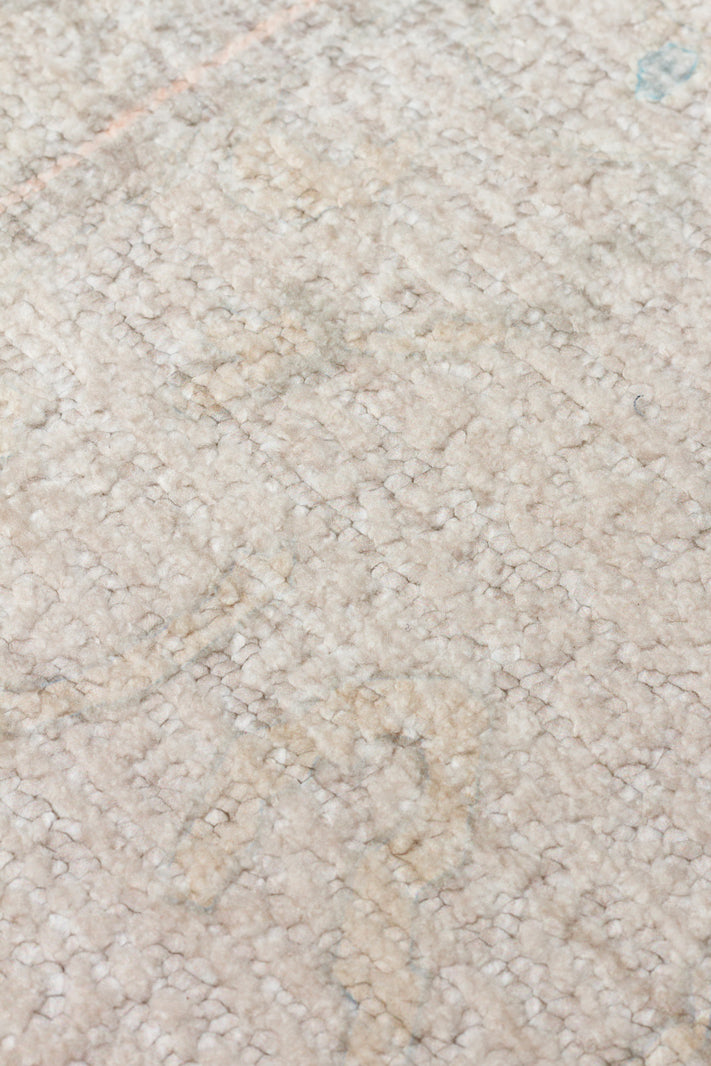 Misore Bej Pembe Madalyon Desenli Klasik Polyester Halı – detay görünümü