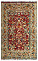 Belun Red Beige Floral Classic Special Loom Rug