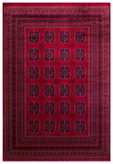 Zivra Red Geometric Pattern Classic Machine-Made Rug