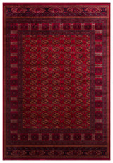 Zivra Burgundy Navy Classic Rug with Geometric Pattern