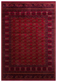 Zivra Bordo Lacivert Geometrik Desenli Klasik Halı
