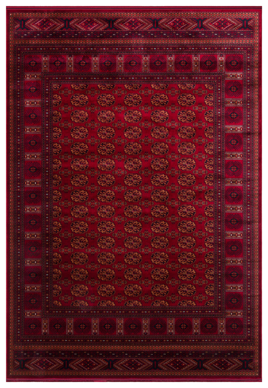 Zivra Bordo Lacivert Geometrik Desenli Klasik Halı