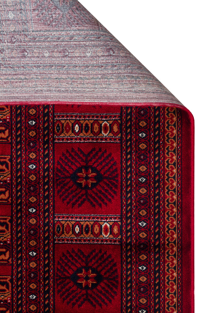 Zivra Bordo Lacivert Geometrik Desenli Klasik Halı – genel görünüm