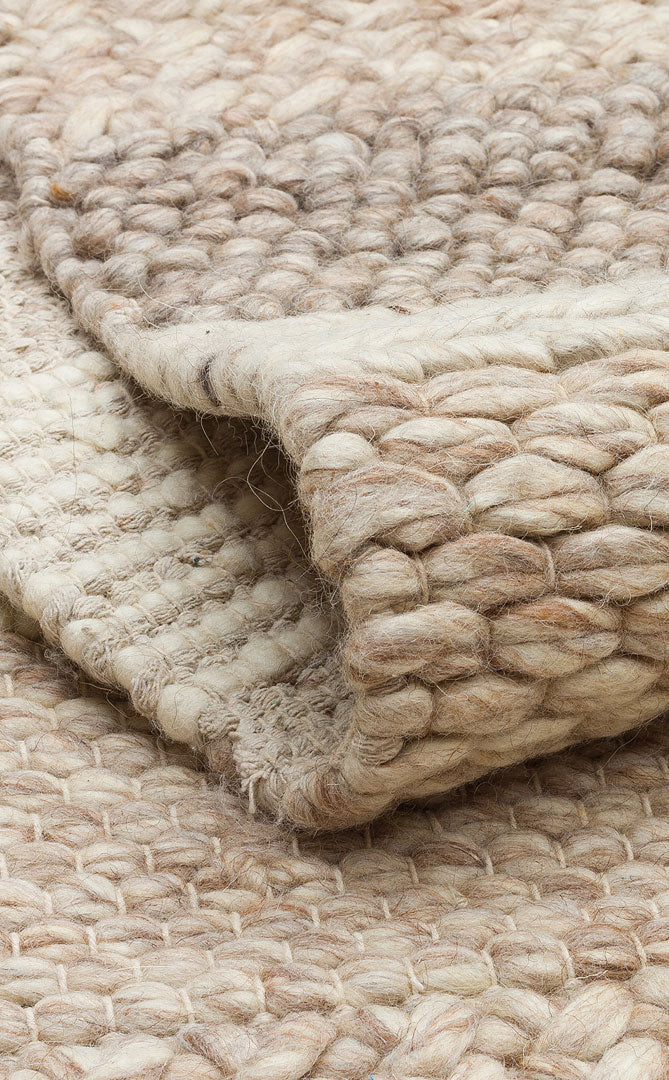 Kanaro Bej Kahverengi Modern Çizgili Yün Halı – mekânda kullanım