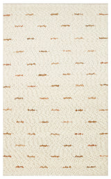 Kanaro Ecru Modern Geometric Wool Knit Rug