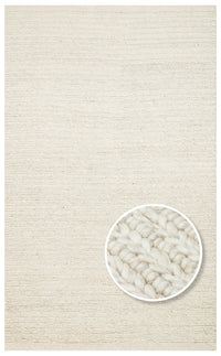 Kanaro Tapis écru et vert, uni, texture tressée moderne