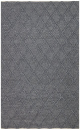 Kanaro Dark Grey Geometric Patterned Modern Woven Rug