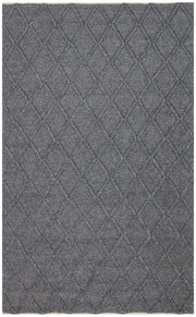 Kanaro Koyu Gri Geometrik Desenli Modern Örgü Halı