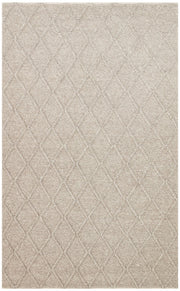 Kanaro Bej Geometrik Desenli Modern Yün Halı