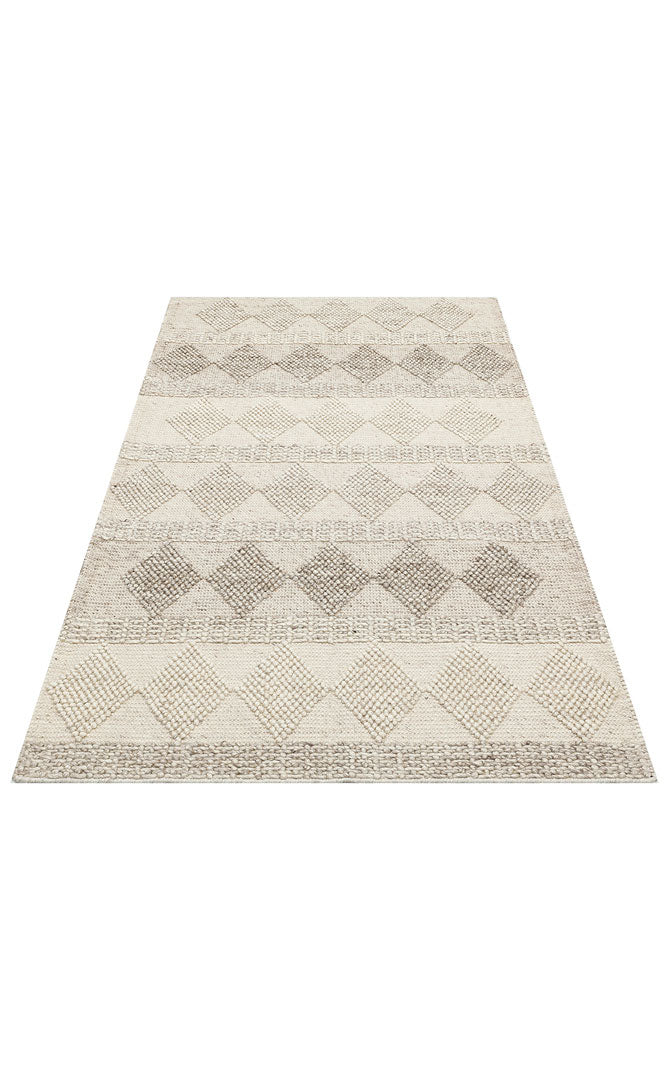 Kanaro Bej Kahverengi Modern Geometrik Halı – mekânda kullanım