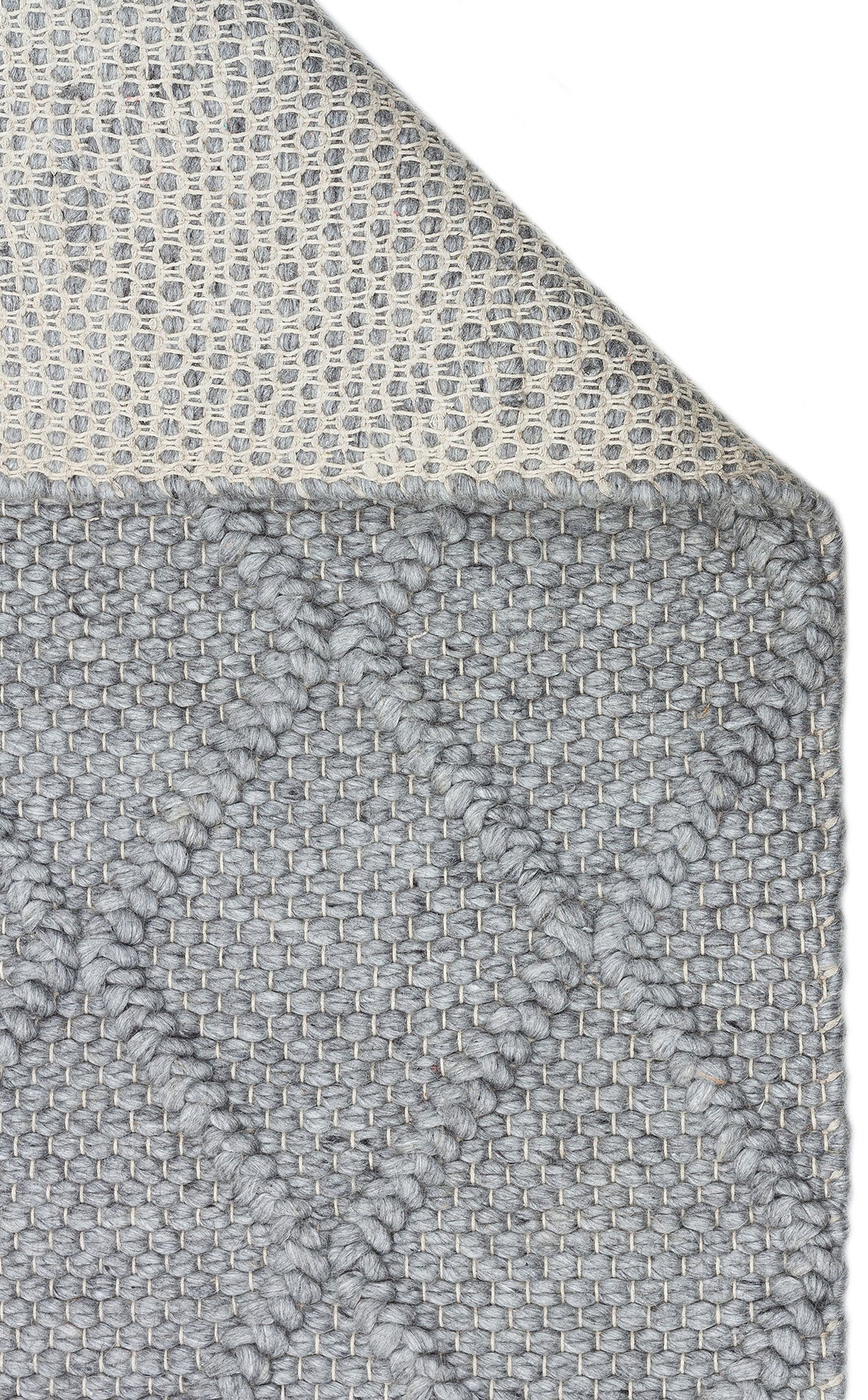 Kanaro Gri Beyaz Geometrik Yün Polyester Halı – genel görünüm