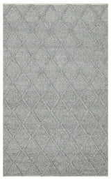 Kanaro Grey White Geometric Wool Polyester Rug