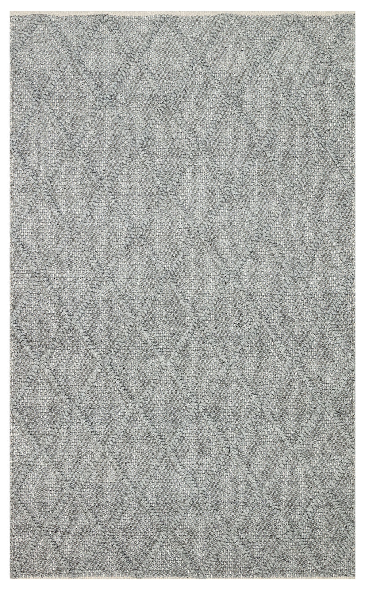 Kanaro Gri Beyaz Geometrik Yün Polyester Halı