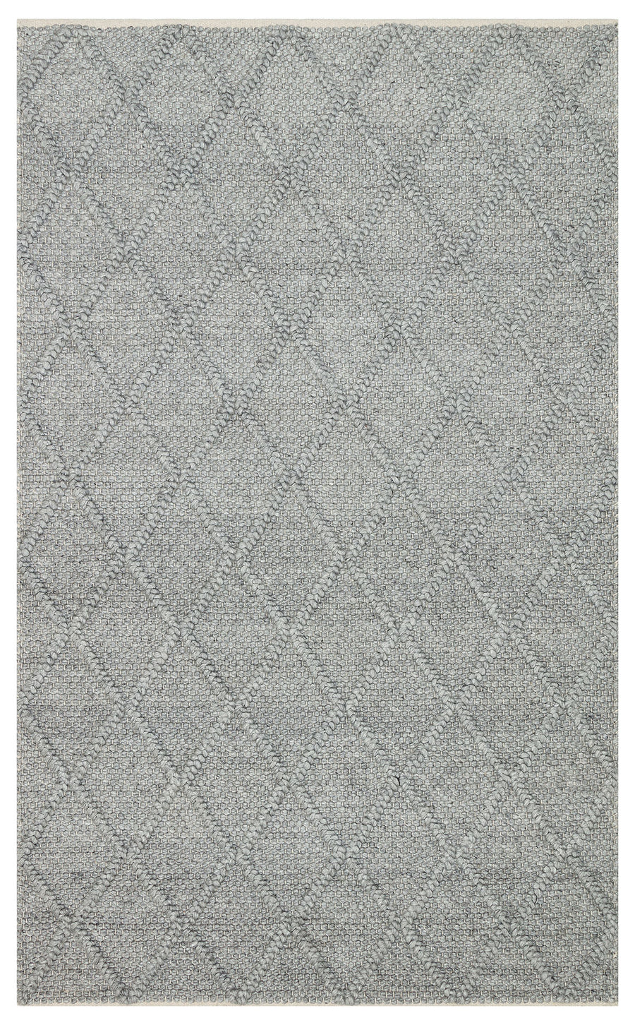 Kanaro Gri Beyaz Geometrik Yün Polyester Halı