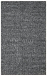Kanaro Grey Anthracite Plain Textured Wool Polyester Rug