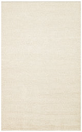 Kanaro Ecru Green Woven Texture Modern Wool Rug
