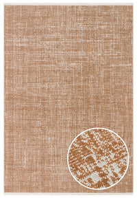Komra Brown White Abstract Pattern Modern Polyester Rug